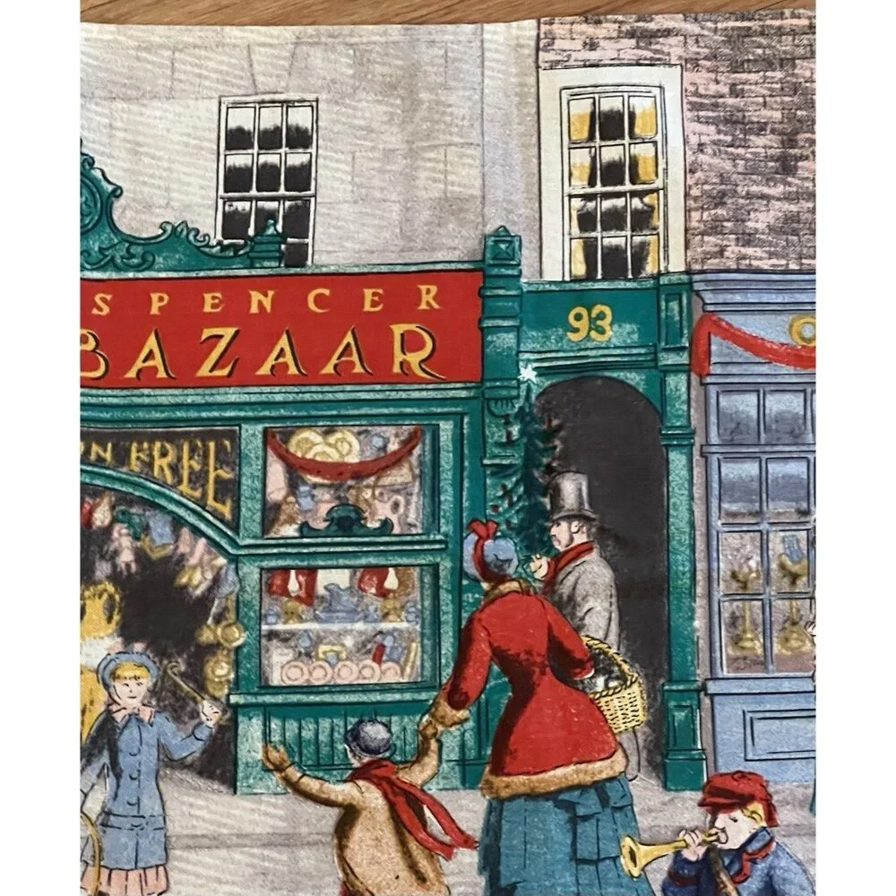 Vintage Tea Towel Marks & Spencer Penny Bazaar 100% Cotton Made In UK Christmas - Picture 7 of 11